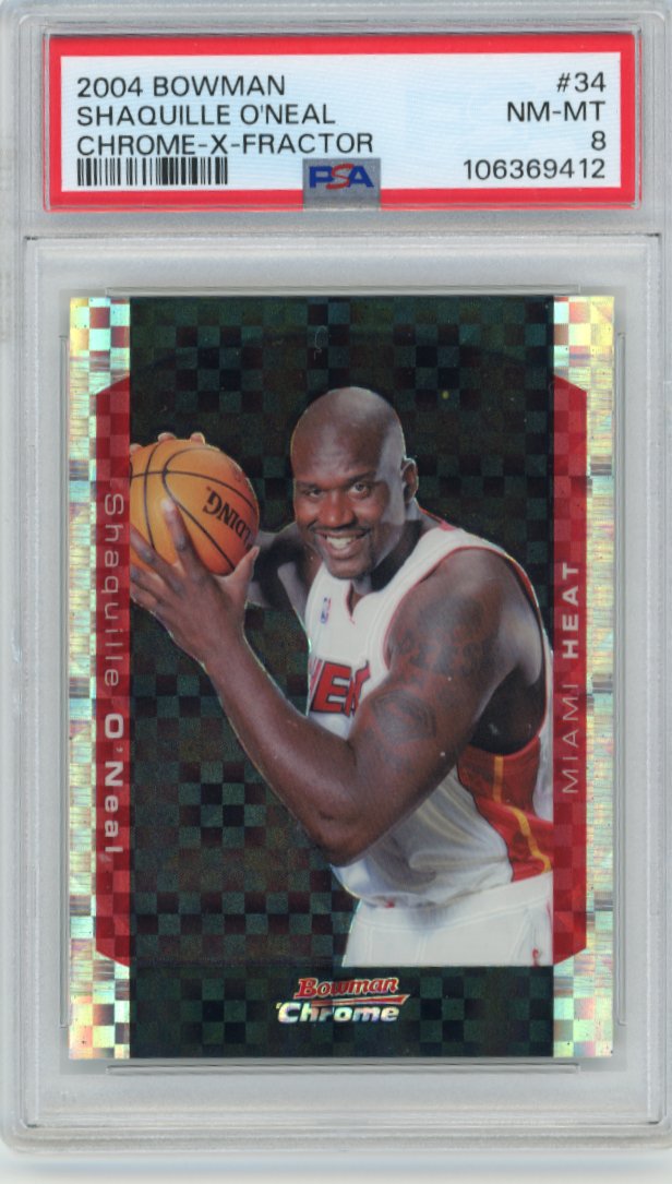 2004 Bowman Shaquille O'Neal Chrome X-Factor #34 - #/150 PSA 8 Heat