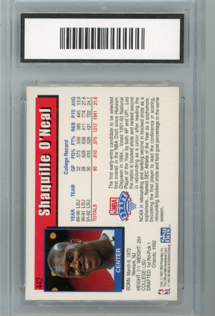 1993 Skybox Shaquille O'Neal RC #442 - PGA 10 Magic