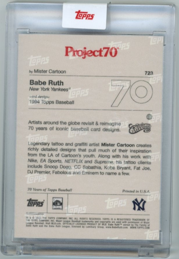 2021 Topps Project70 Babe Ruth #723 - Yankees