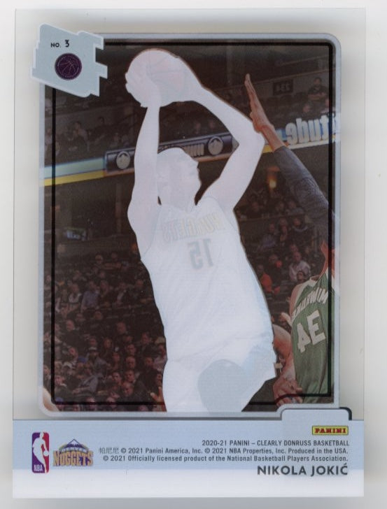 2020/21 Panini Clearly Donruss Nikola Jokic Rated Rookie RC #3 - Nuggets
