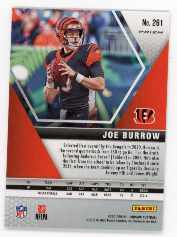 2020 Panini Mosaic Joe Burrow NFL Debut RC #261 - Green Bengals