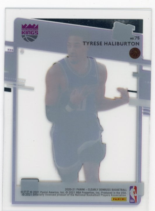 2020/21 Panini Clearly Donruss Tyrese Haliburton Rated Rookie RC #75 - Kings
