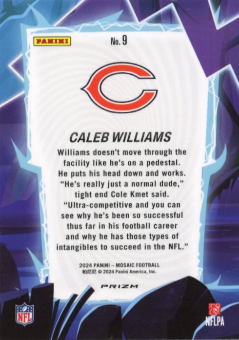 2024 Panini Mosaic Celeb Williams Storm RC #9 - Silver Bears