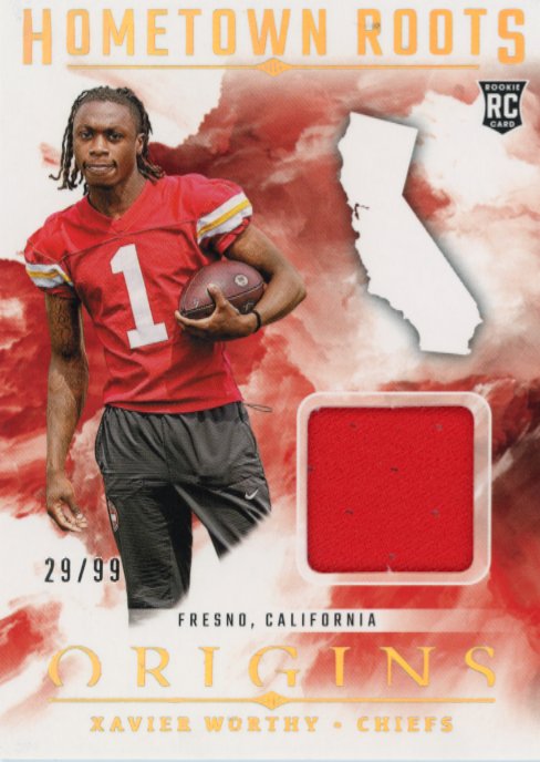 2024 Panini Origins Xavier Worthy Hometown Roots RC #HRO-XWO - Relic #/99 Chiefs