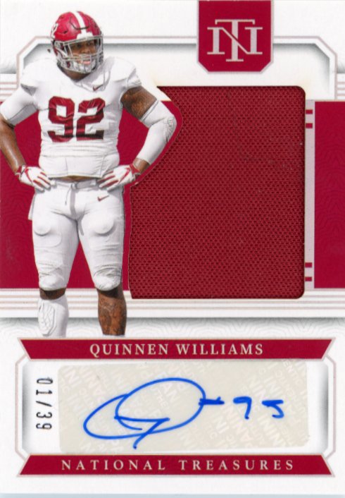 2024 Panini National Treasures Collegiate Quinnen Williams #SS-QWS - Autograph Relic #/39