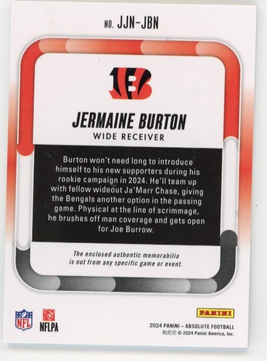 2024 Panini Absolute Jermaine Burton Rookie RC #JJN-JBN - #/5 Jumbo Football Bengals