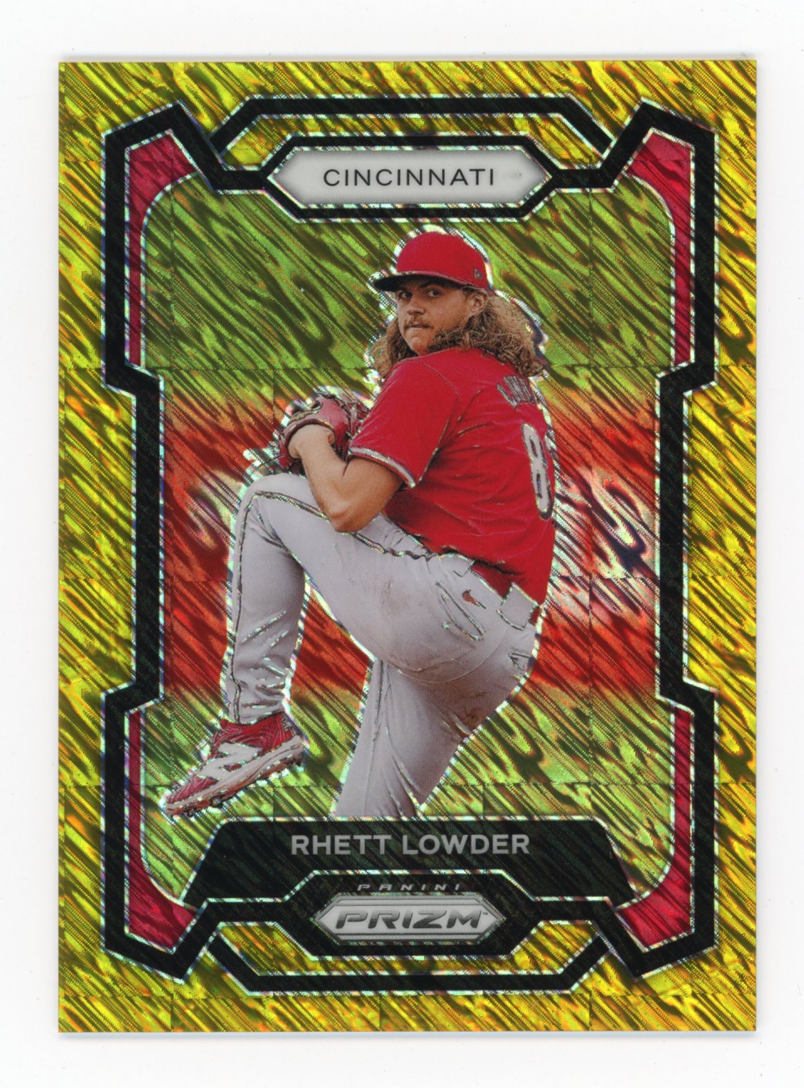 2024 Panini Prizm Rhett Lowder #65 - Gold Shimmer #/7 Reds