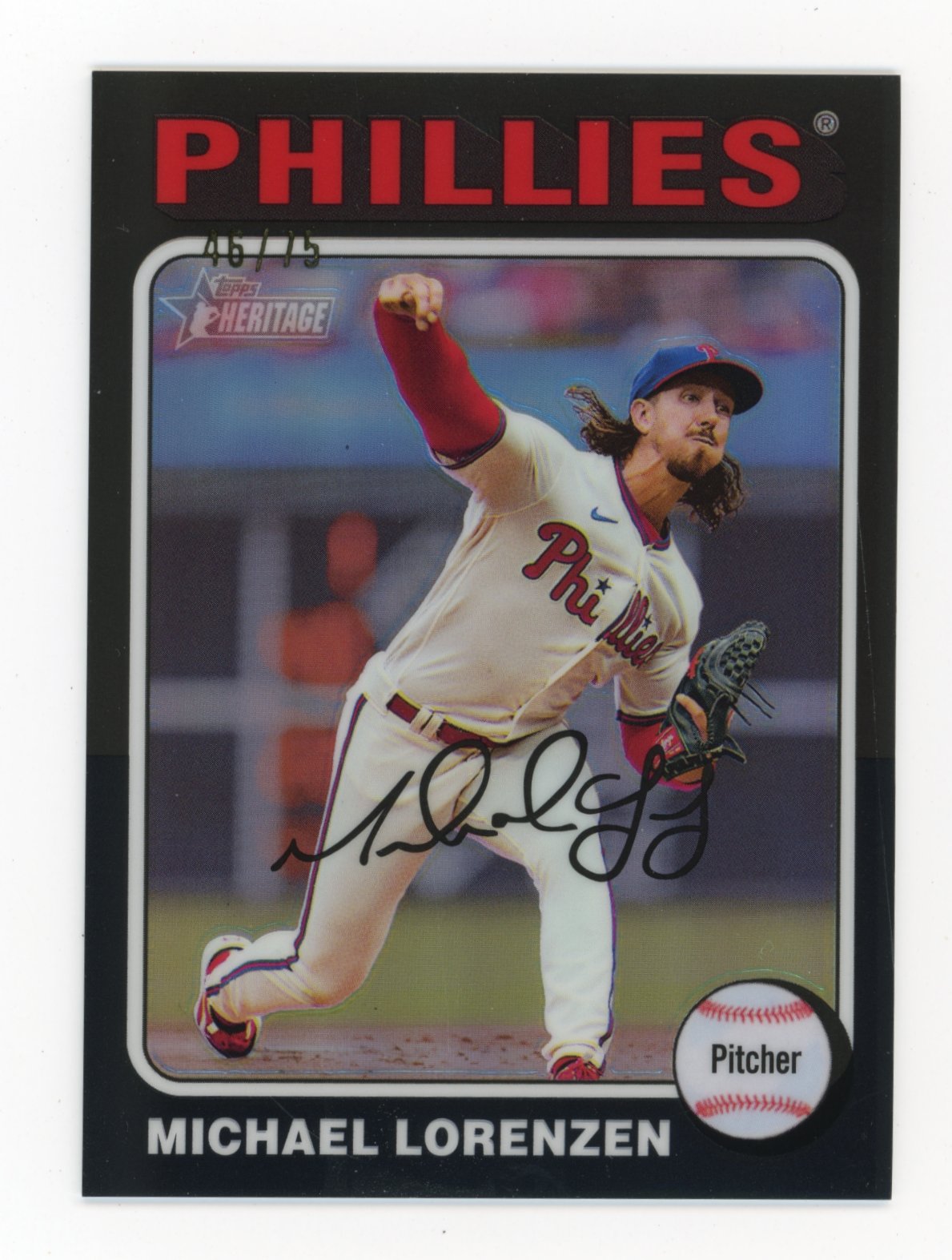 2024 Topps Heritage Michael Lorenzo #497 - Black #/75 Phillies