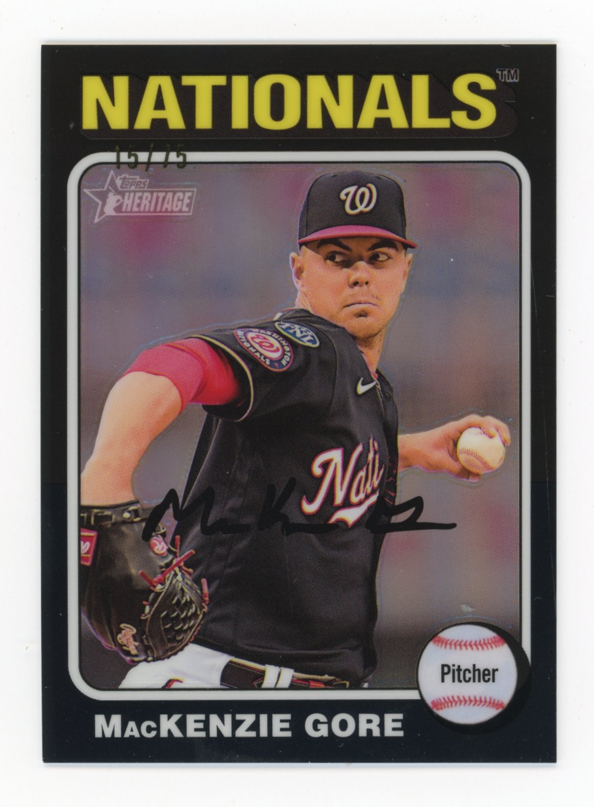 2024 Topps Heritage MacKenzie Gore #53 - Black #/75 Nationals