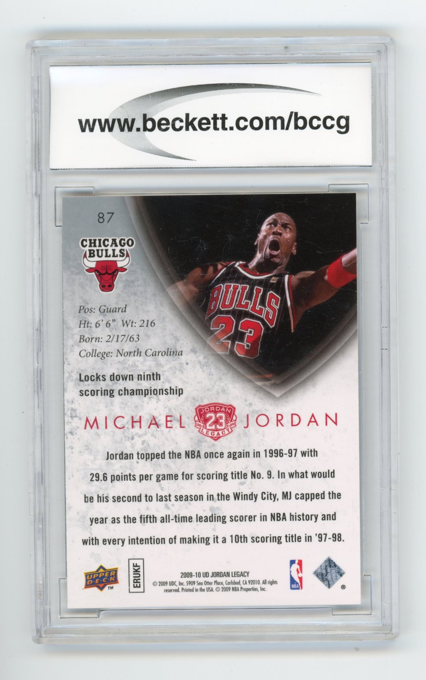 2009-10 Upper Deck Michael Jordan #87 - BCCG 10 Bulls