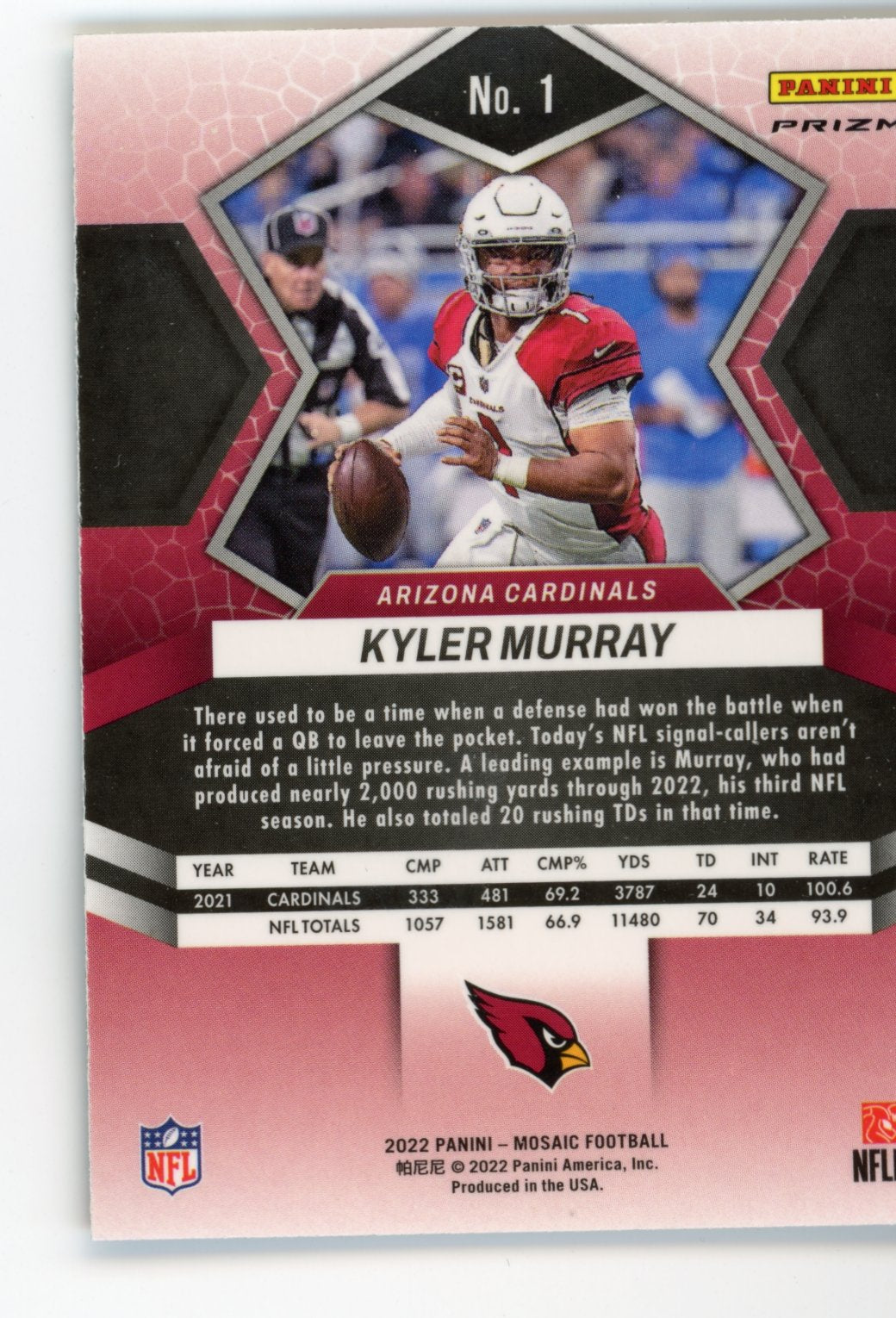 2022 Panini Mosaic Kyler Murray #1 - Genesis Cardinals