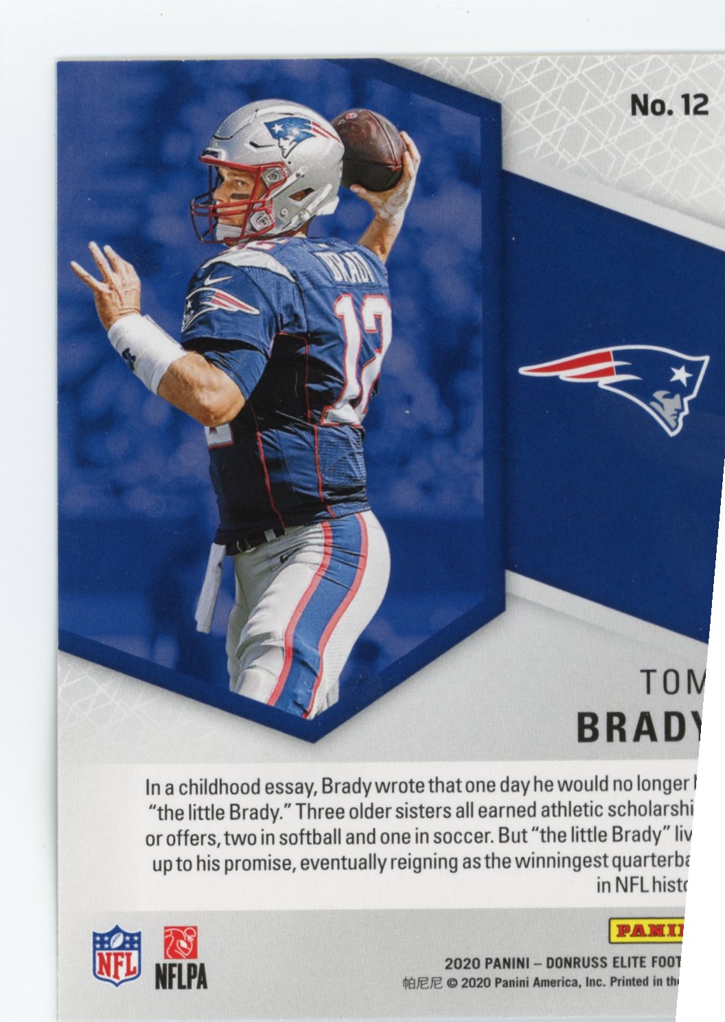 2020 Panini Donruss Elite Tom Brady #12 - Green Spellbound Patriots