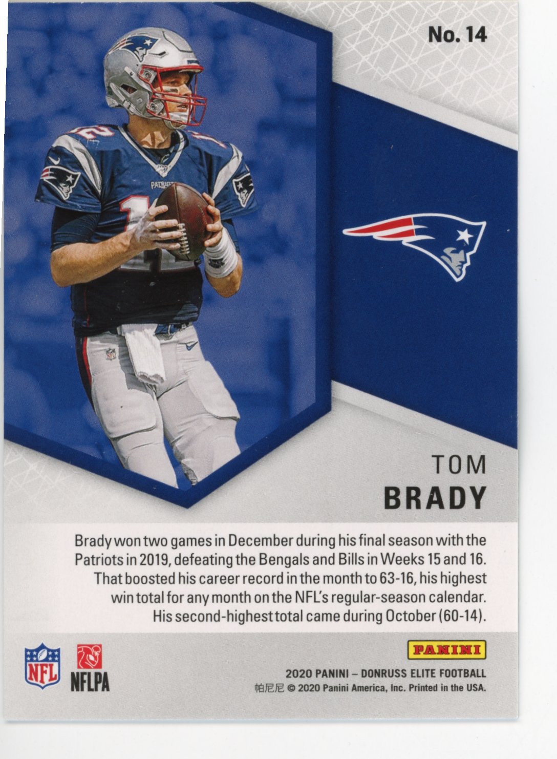 2020 Panini Donruss Elite Tom Brady #14 - Green Spellbound Patriots