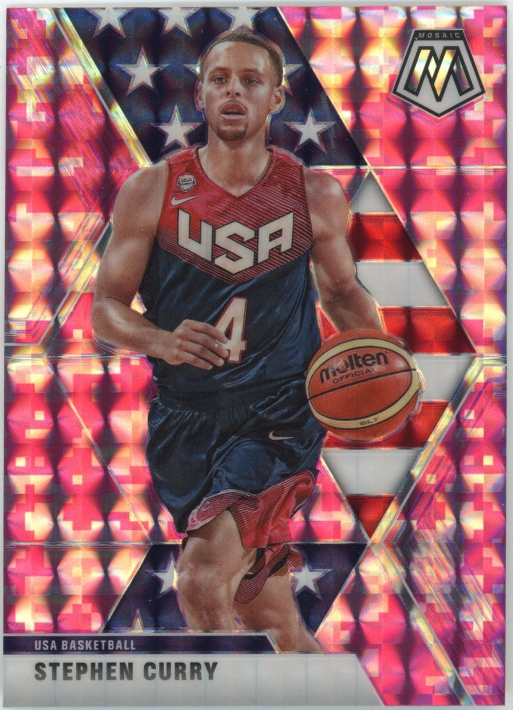 2019-20 Panini Mosaic Stephen Curry #260 - Pink Camo Warriors