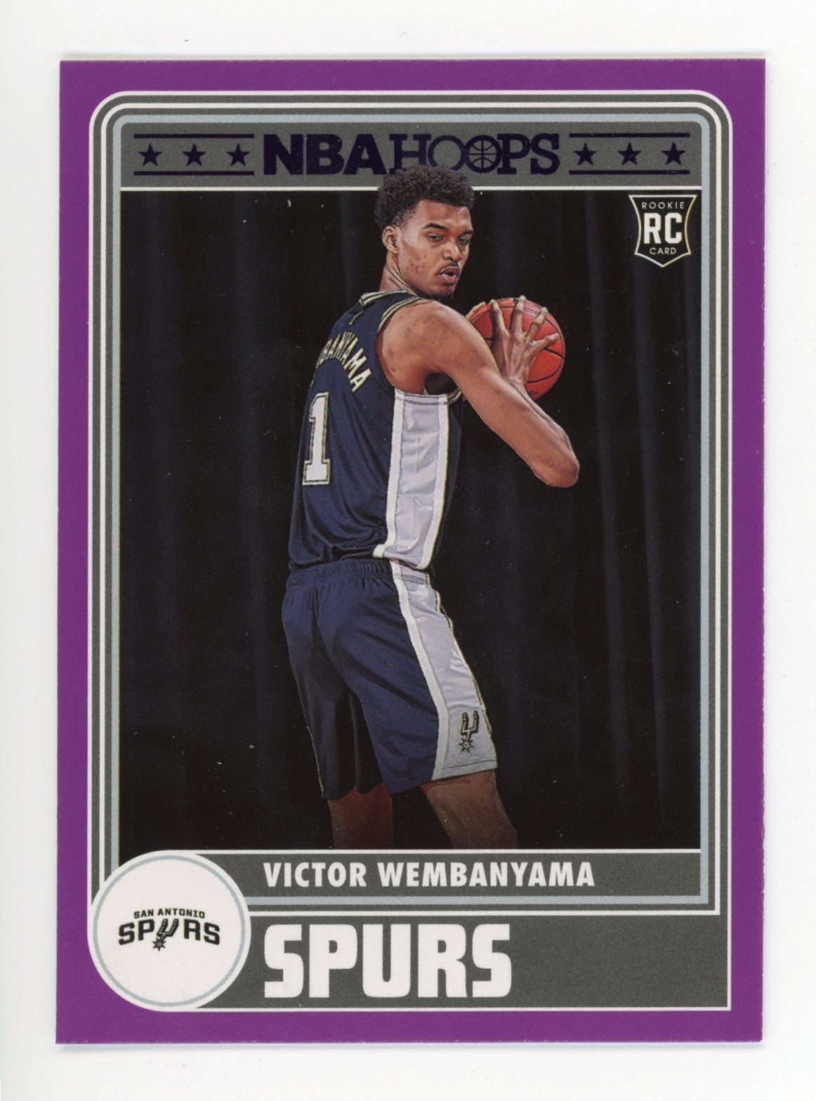 2023-24 Panini NBA Hoops Victor Wembanyana Rookie #298 - Purple Spurs