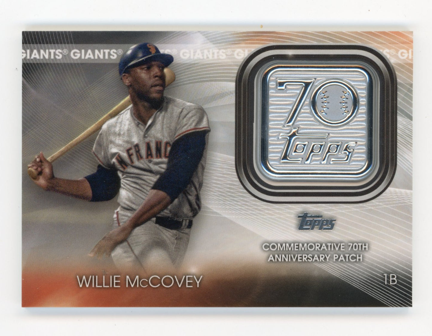 2021 Topps Willie McCovey #T70P-WM - 70th Anniversary Logo Patch Giants