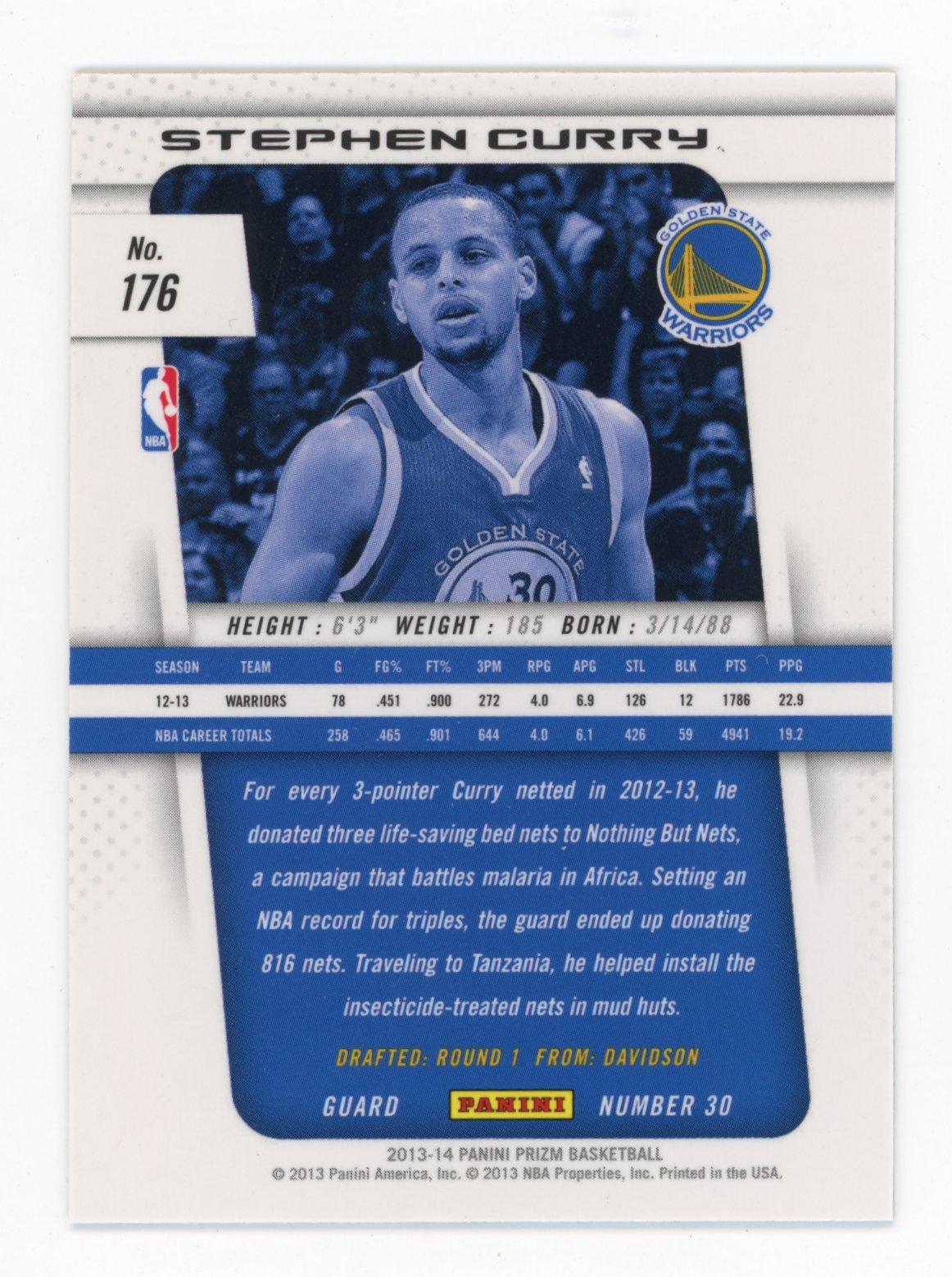 2013/14 Panini Prizm Stephen Curry #176 - Warriors