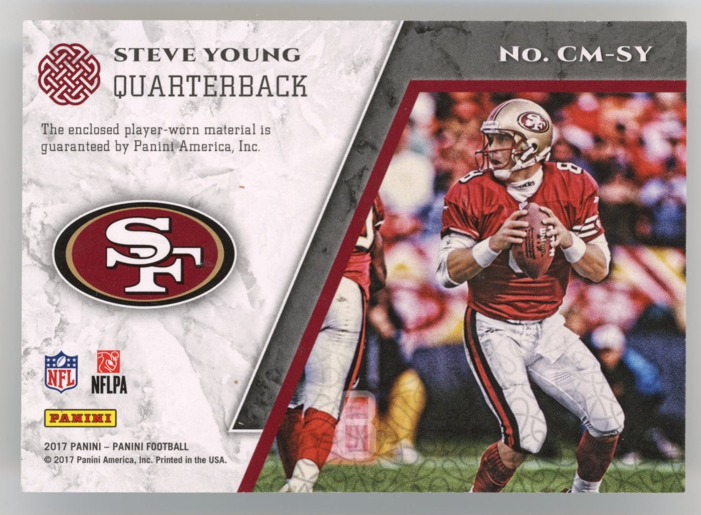 2017 Panini Steve Young Catapults #CM-SY - #/199 Relic 49ers
