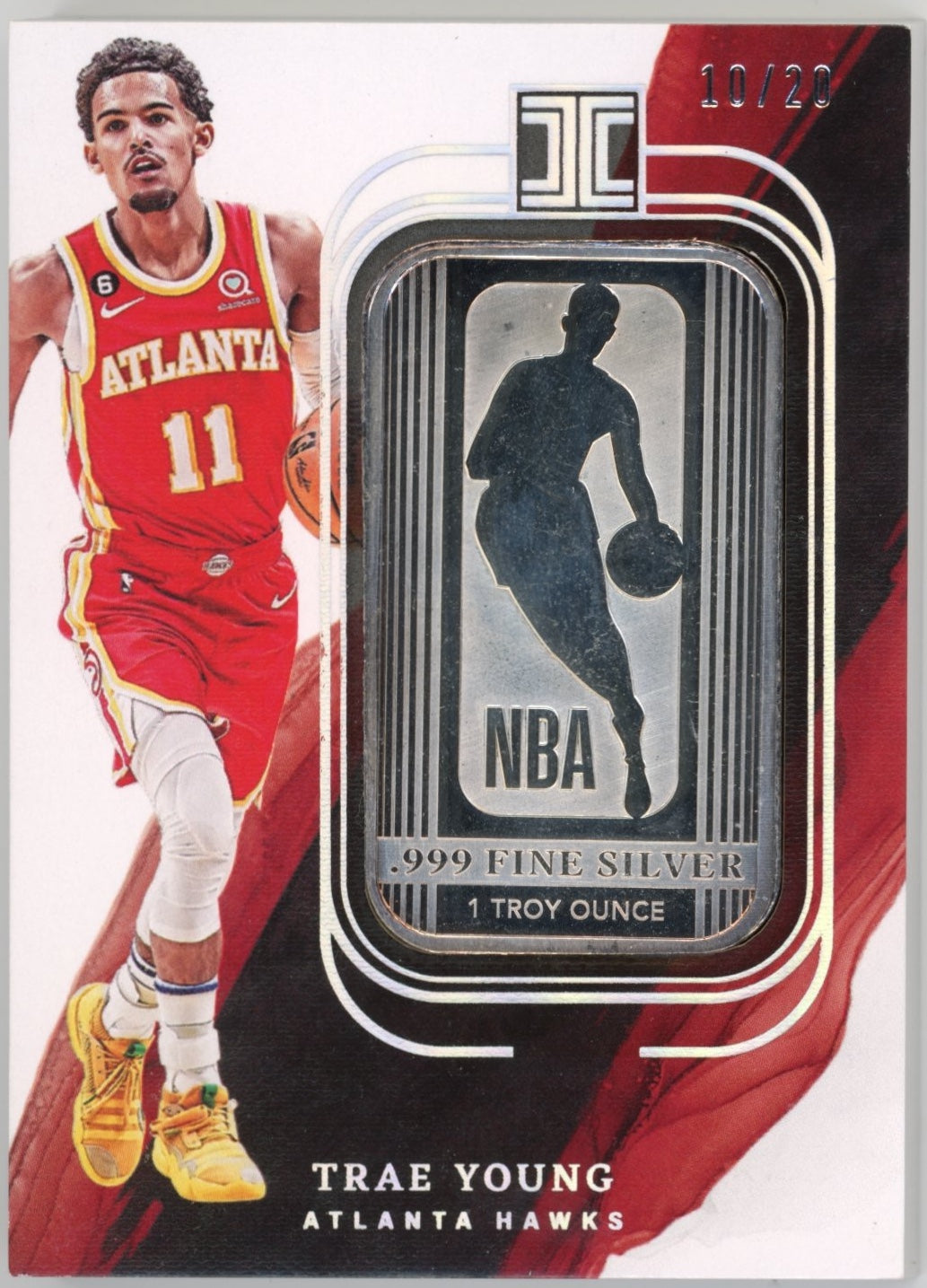 2022/23 Panini Impeccable Trae Young #9 - #/20 Silver Bar Hawks