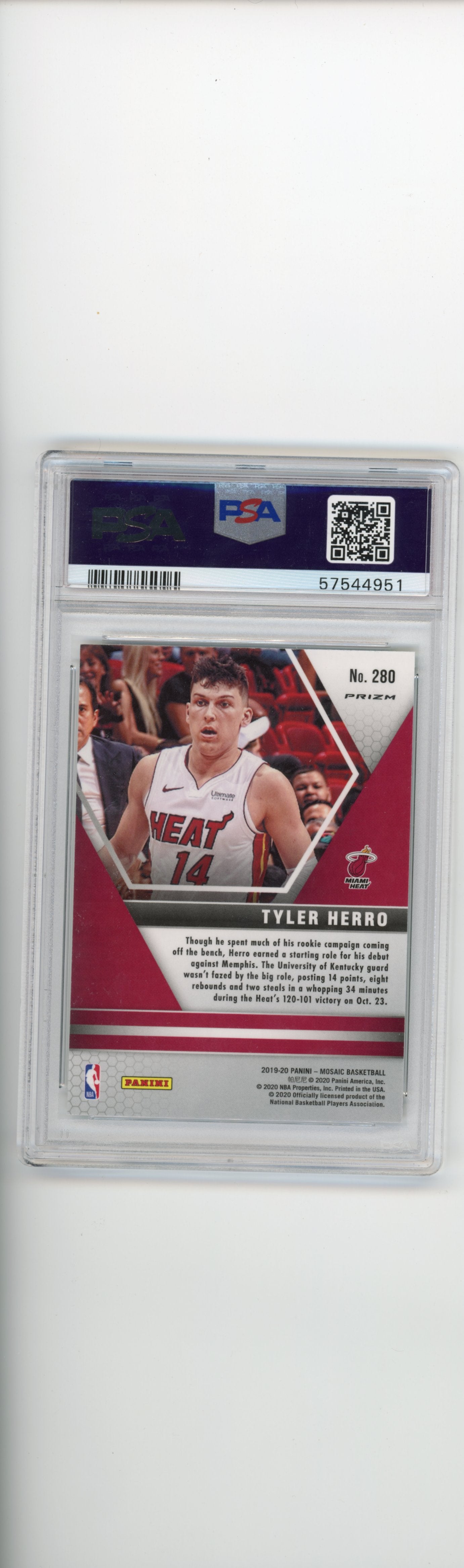 2019 Panini Mosaic Tyler Herro #280 - Green PSA 10 HEAT