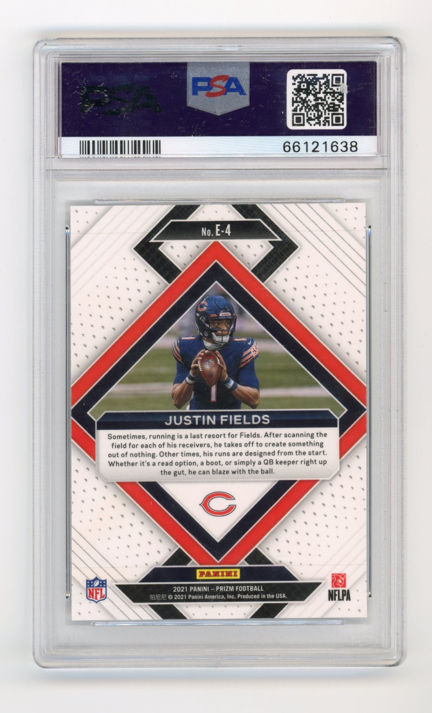 2021 Prizm Justin Fields #E4 - PSA 10 RC Emergent BEARS