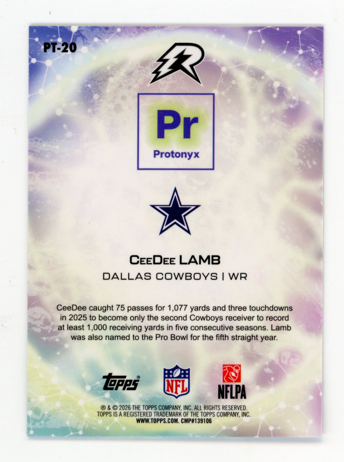 2026 Topps CeeDee Lamb Protonyx #/250 - #PT-20 Cowboys