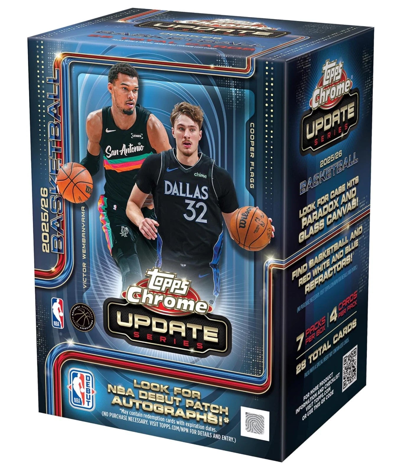 2025/26 Topps Chrome Update Series Basketball Blaster Box