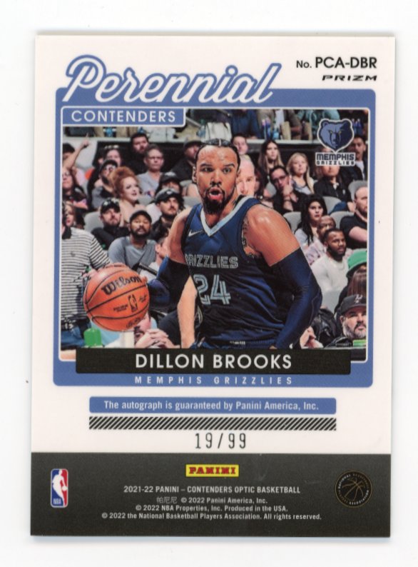 2021/22 Panini Contenders Optic Dillon Brooks #PCA-DBR - Autograph Grizzlies