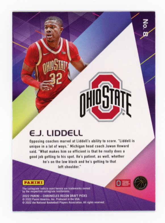 2022 Panini Chronicles E.J. Liddell #8 - #/7