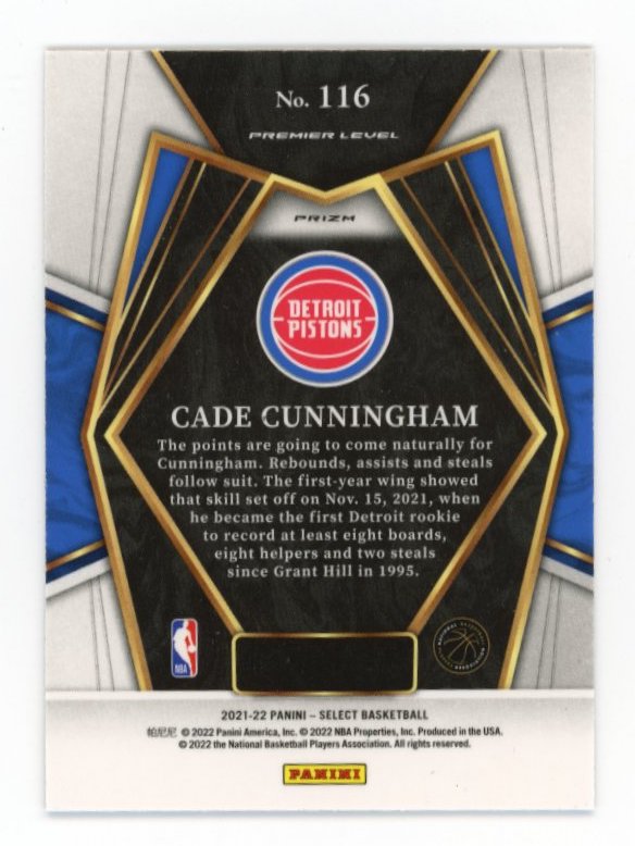 2021/22 Panini Select Cade Cunningham #116 - Red White Blue