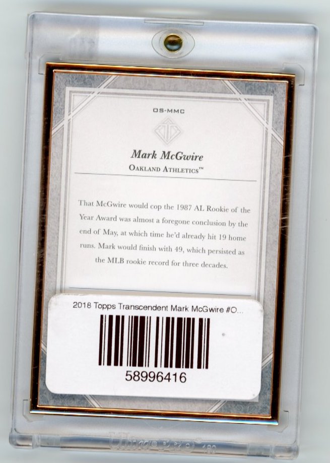 2018 Topps Transcendent Mark McGwire #OS-MMC - #/83 Bronze Frame Sketch