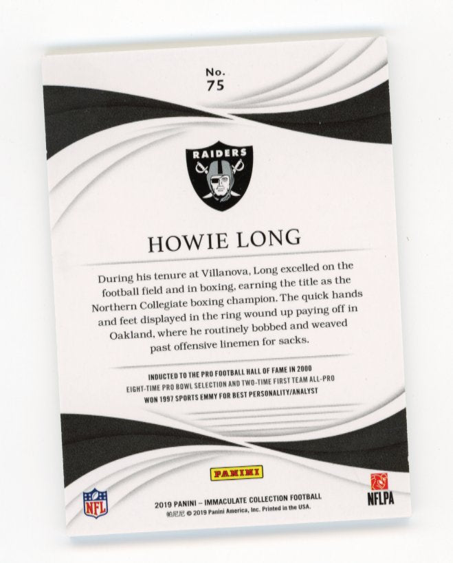 2019 Panini Immaculate Howie Long #75 - #/20