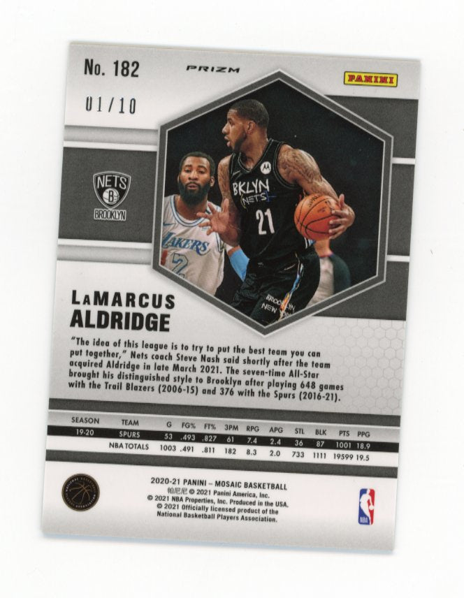 2020/21 Panini Mosaic LaMarcus Aldridge #182 - #1/10 Green