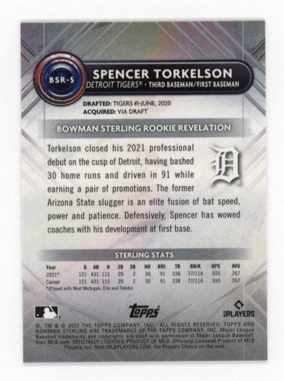 2022 Topps Bowman Sterling Spencer Torkelson #BSR-5 - #/75 Pink