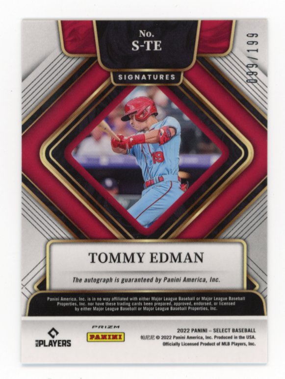 2022 Panini Select Tommy Edman #S-TE - Autograph