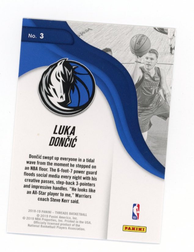 2018/19 Panini Threads Luka Doncic #3 - Next Wave