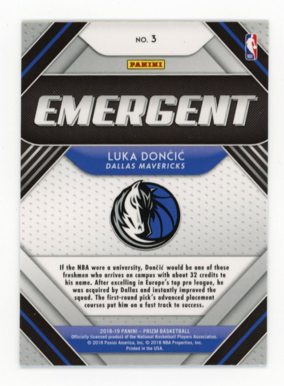2018/19 Panini Prizm Luka Doncic #3 - Emergent