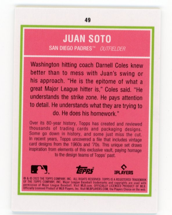2022 Topps Brooklyn Collection Juan Soto #49 - Green #/99
