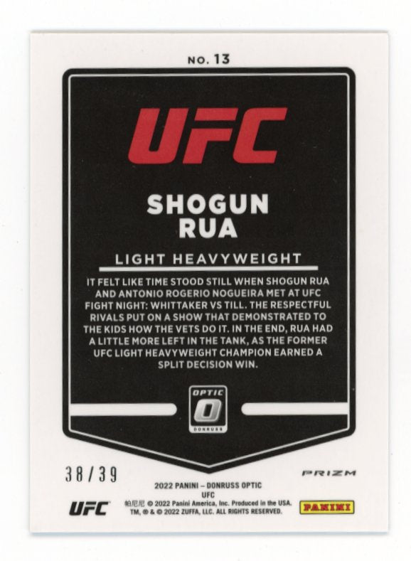 2022 Panini Donruss Optic Shogun Rua #13 - Black Velocity /39