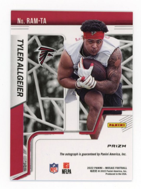 2022 Panini Mosaic Tyler Allgeier RC #RAM-TA - Autograph