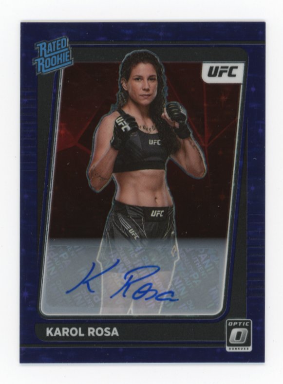 2022 Panini Donruss Optic Karol Rosa RC #102 - Purple Refractor Autograph