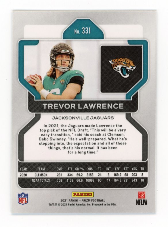 2021 Panini Prizm Trevor Lawrence RC #331