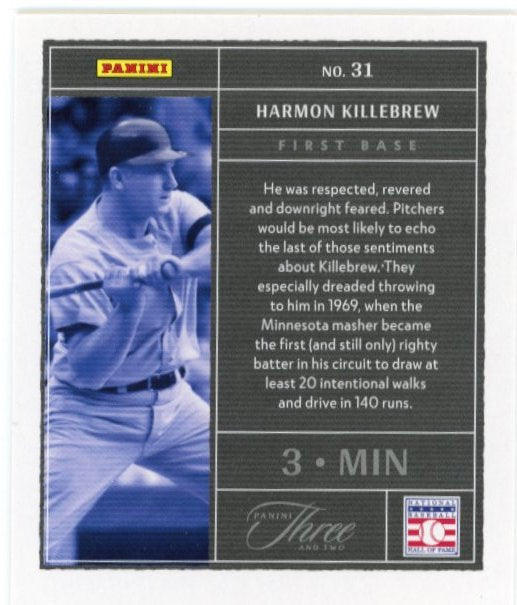 2022 Panini Three and Two Harmon Killebrew #31 - Yellow #/25