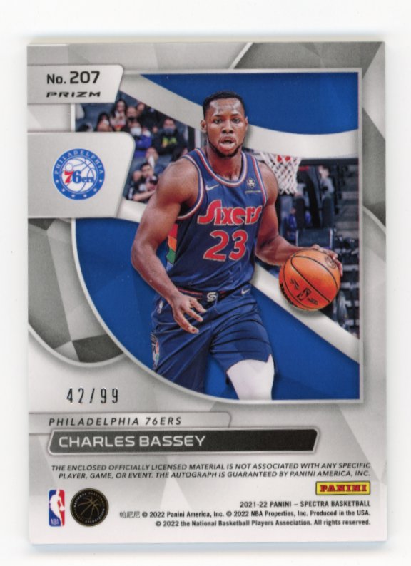 2021-22 Panini Spectra Charles Bassey RC #207 - Autograph #/99