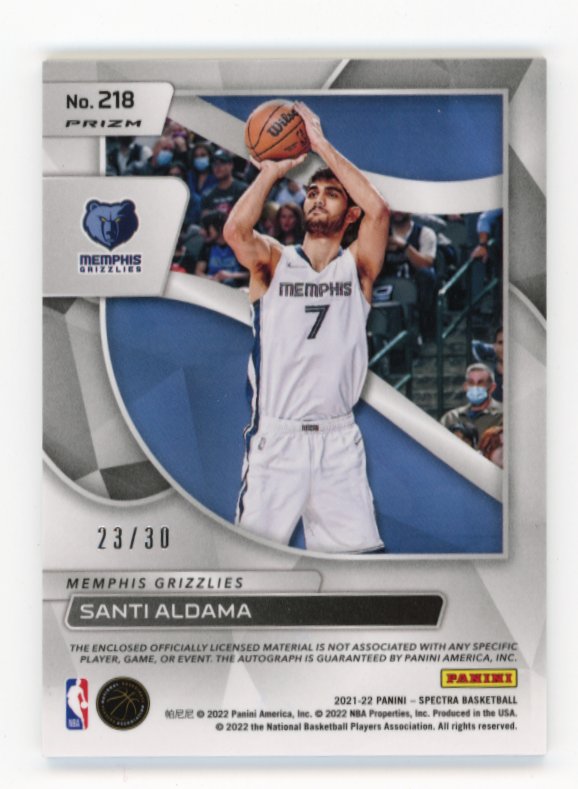 2021-22 Panini Spectra Santi Aldama RC #218 - Patch Autograph #/30
