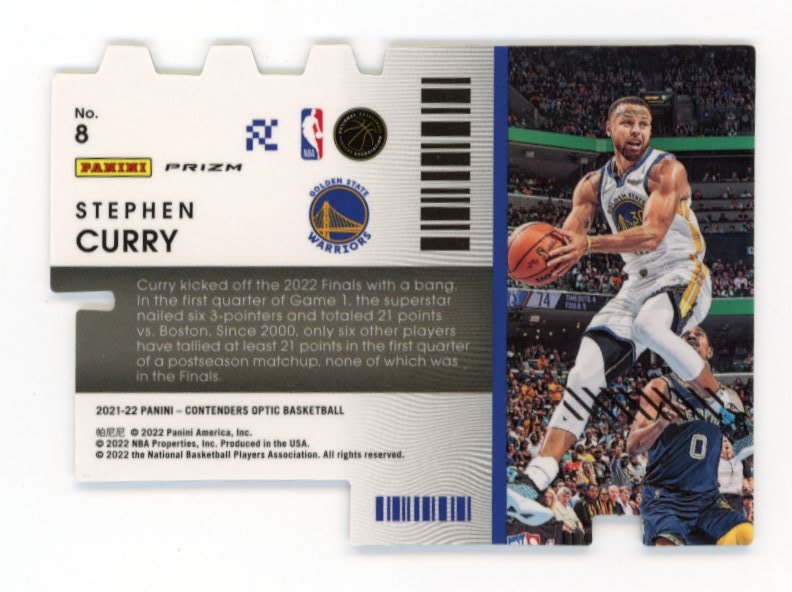 2022 Panini Contenders Optic Stephen Curry #8 - Silver Die Cut