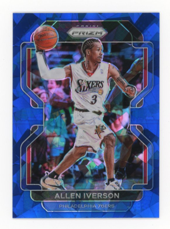 2021/22 Panini Prizm Allen Iverson #255 - #/125 Blue Cracked Ice