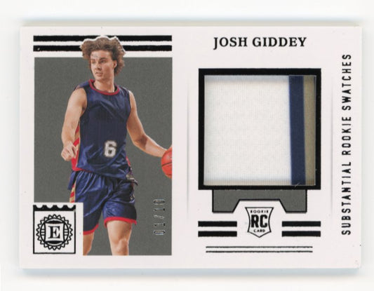 2021 Panini Chronicles Draft Picks Josh Giddey RC #ESS-JG - #1/10 Relic
