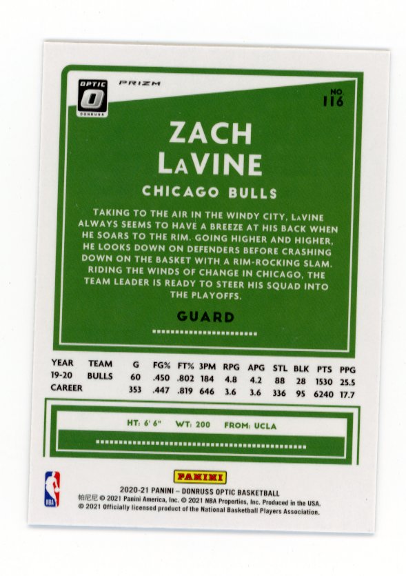 2020/21 Panini Donruss Optic Zach LaVine #116 - Photon