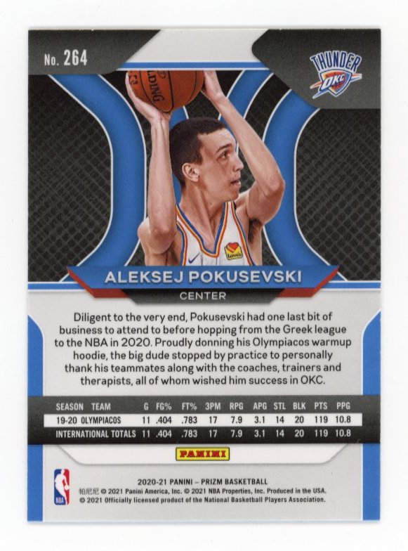 2020/21 Panini Prizm Aleksej Pokusevski RC #264